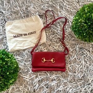 🐘Italian leather bag with gold chain link